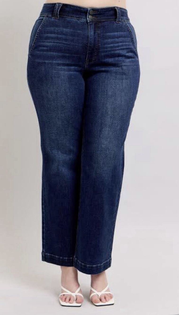 Judy Blue High Waist Trouser Wide Leg Jeans Size 13/31